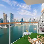 Panoramic! Burj Khalifa And Canal View!